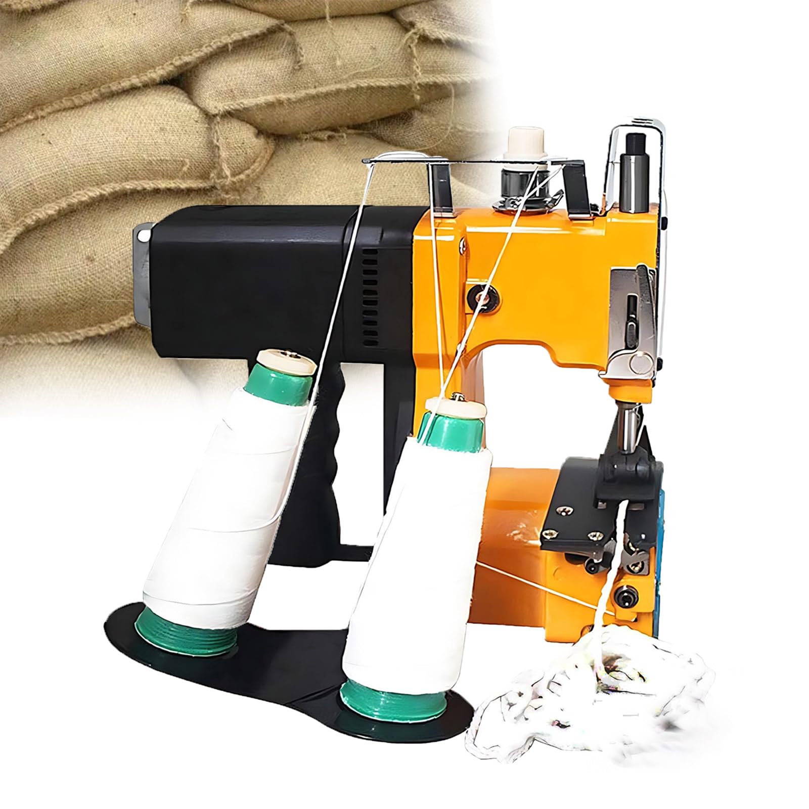 190W Máquina de Coser Sacos, Máquina de Coser Lonas,2 Segundos/Bolsa, Máquina de Cerrar Bolsas Sellador de Bolsas para Saco/Tejido/arroz/Papel/Bolsas de plástico,