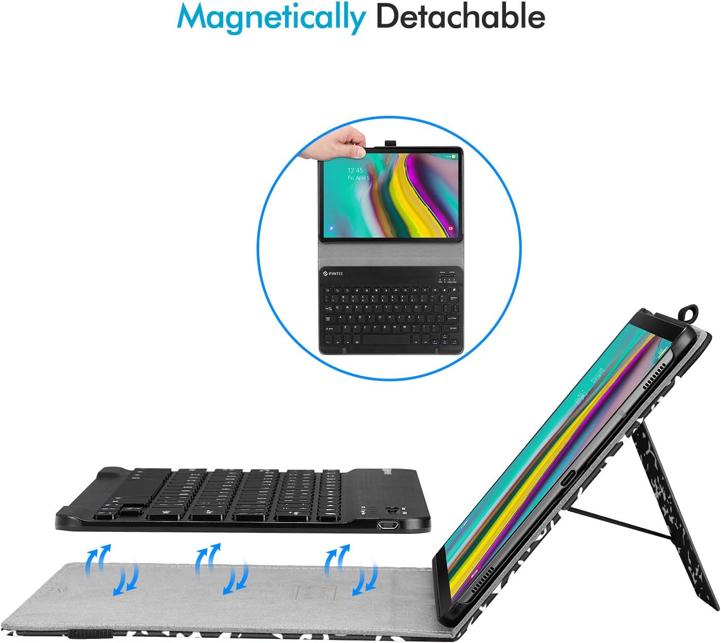 Weekly Top Sale Fintie Keyboard Case for Samsung Galaxy Tab S5e 10.5 2019 Model SM-T720(Wi-Fi) SM-T725(LTE) SM-T727(Verizon), Premium PU Leather Stand Cover Removable Wireless Bluetooth Keyboard, Composition