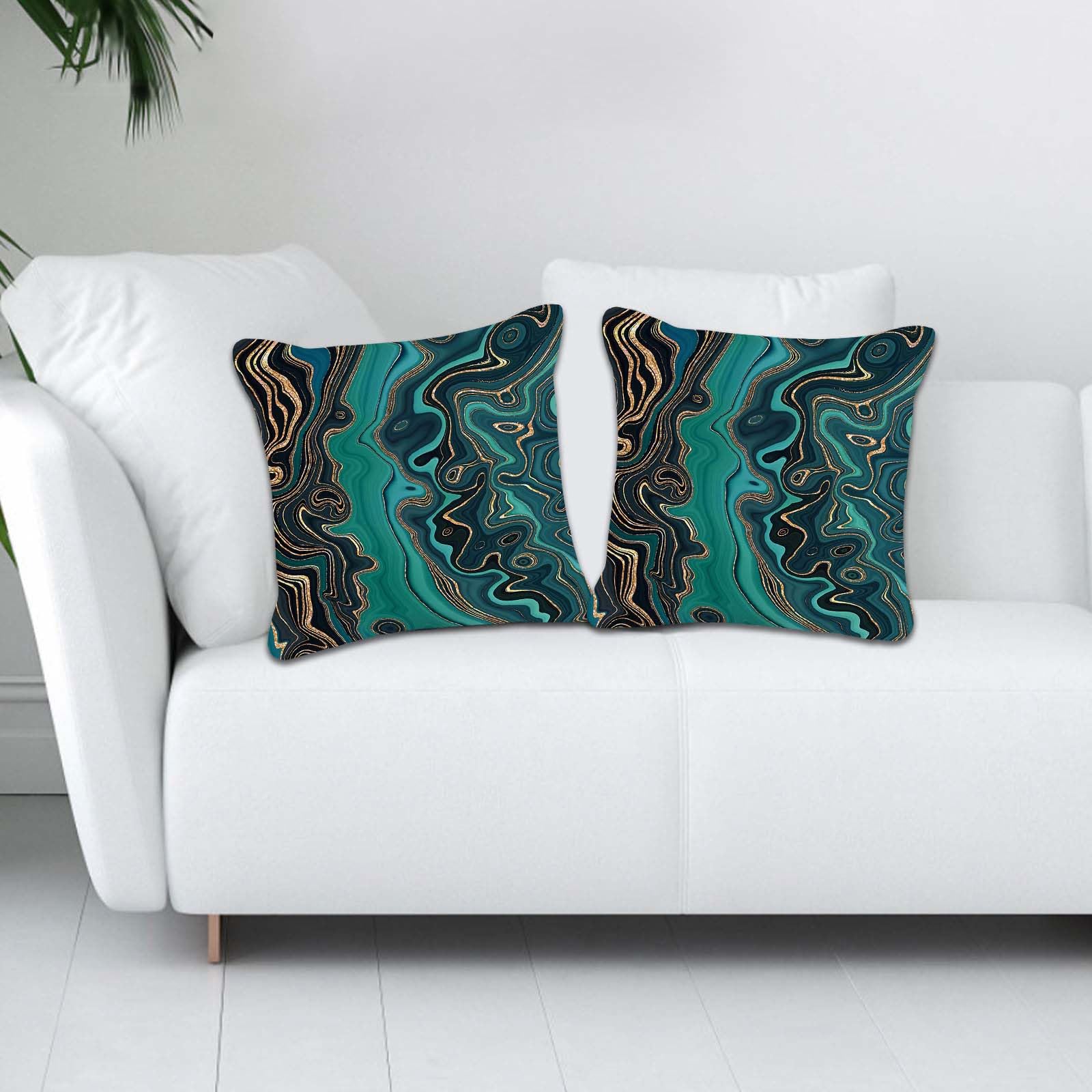 Betadistor Green Cushion Covers Set of 2 Abstract Soft Pillow Case Covers for Couch Sofa Bed Pillowcase Cushion Cover Home Decorative 45X45cm - Image 3
