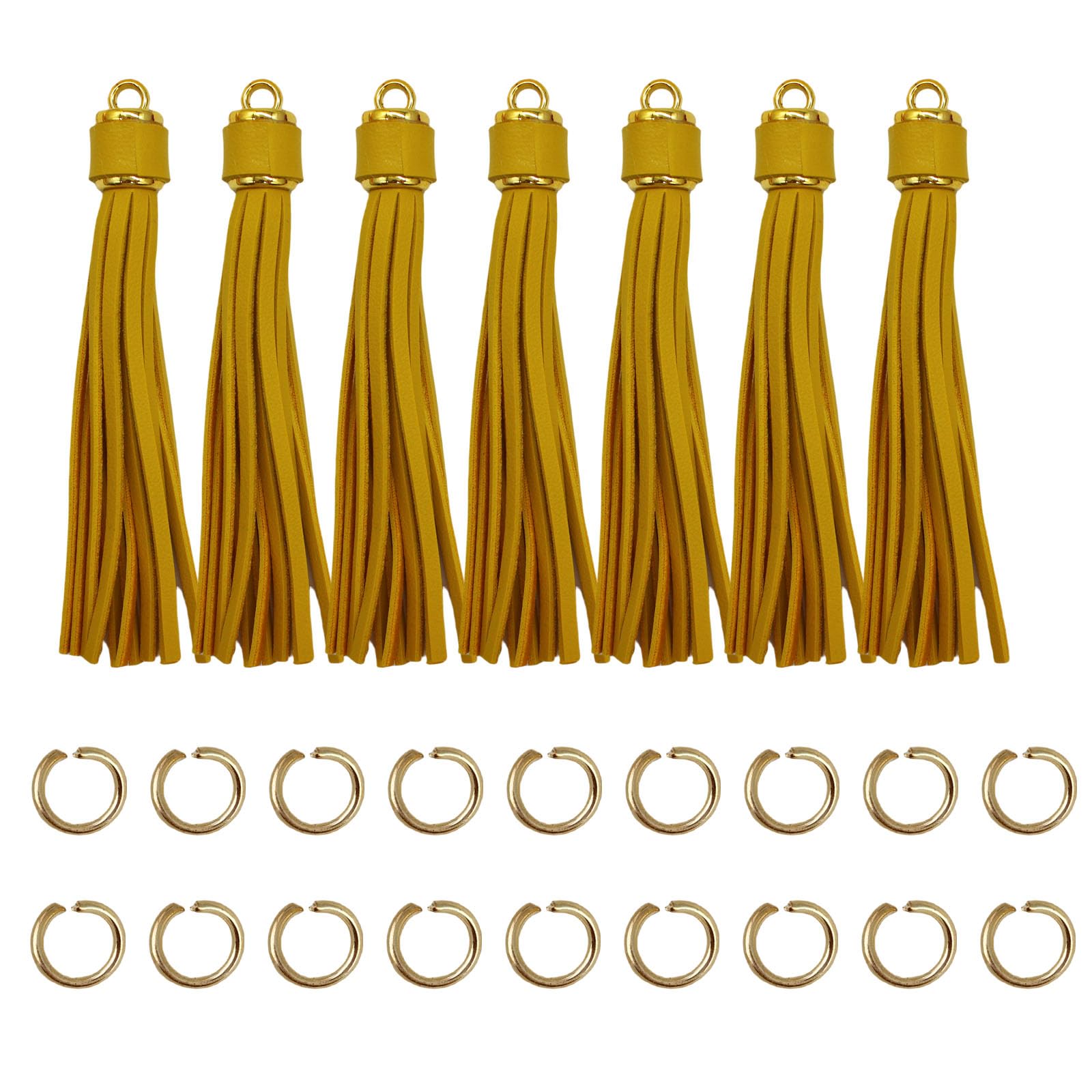 4.3'' Gold Leather Tassels 12Pcs for Keychains