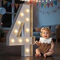 Vista 16 de Imprsv Números de marquesina iluminados de 3 pies para decoraciones de fiesta de cumpleaños 50, números de mosaico para globos, marco de globos