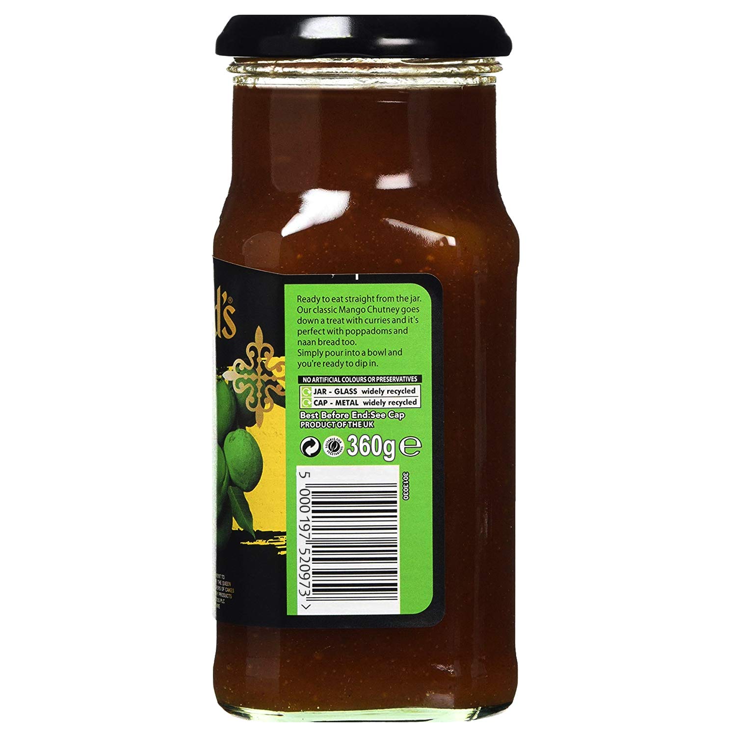 Sharwood's Mango Chutney Green Label 2x 360g (720 g) - authentisches indisches Chutney!