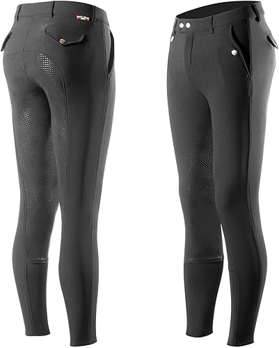 HORZE Grand Prix - Pantalones de asiento completo con agarre de silicona para hombre