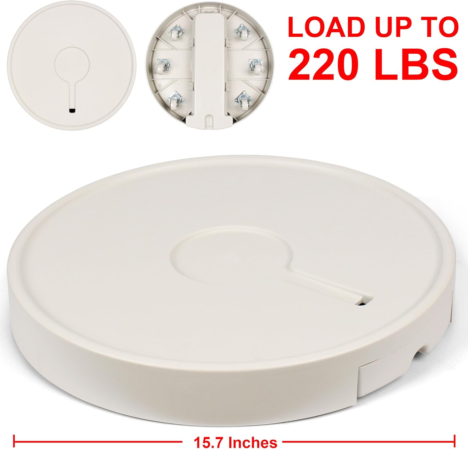 15.7 inch Plant Caddy with Wheels Heavy Duty, Movable Round Rolling Plant Stand Plant Dolly with Invisible Wheels and Water Drawer