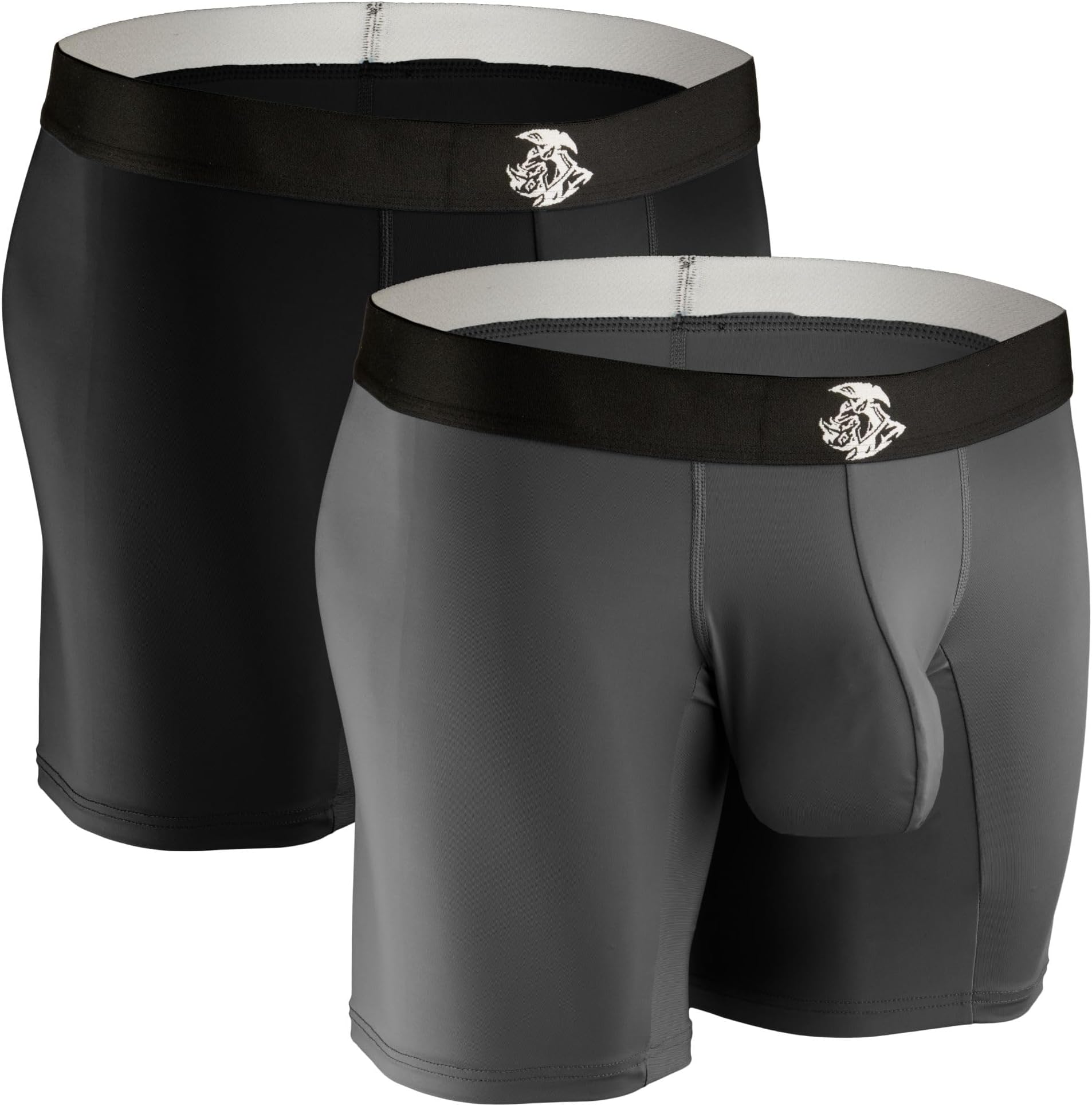 Real Men Custom Pouch Nylon Boxer Briefs 6, 7 and 9 inch Inseam - ABCD Custom Pouch Size - Waist XS-5XL