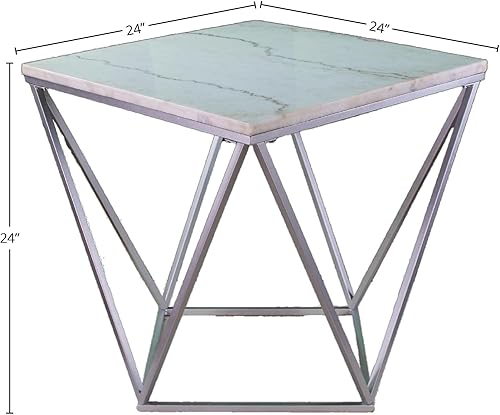 Miniatura 2 de End Table MarbleSilver Natural Modern Contemporary Marble Metal Finish