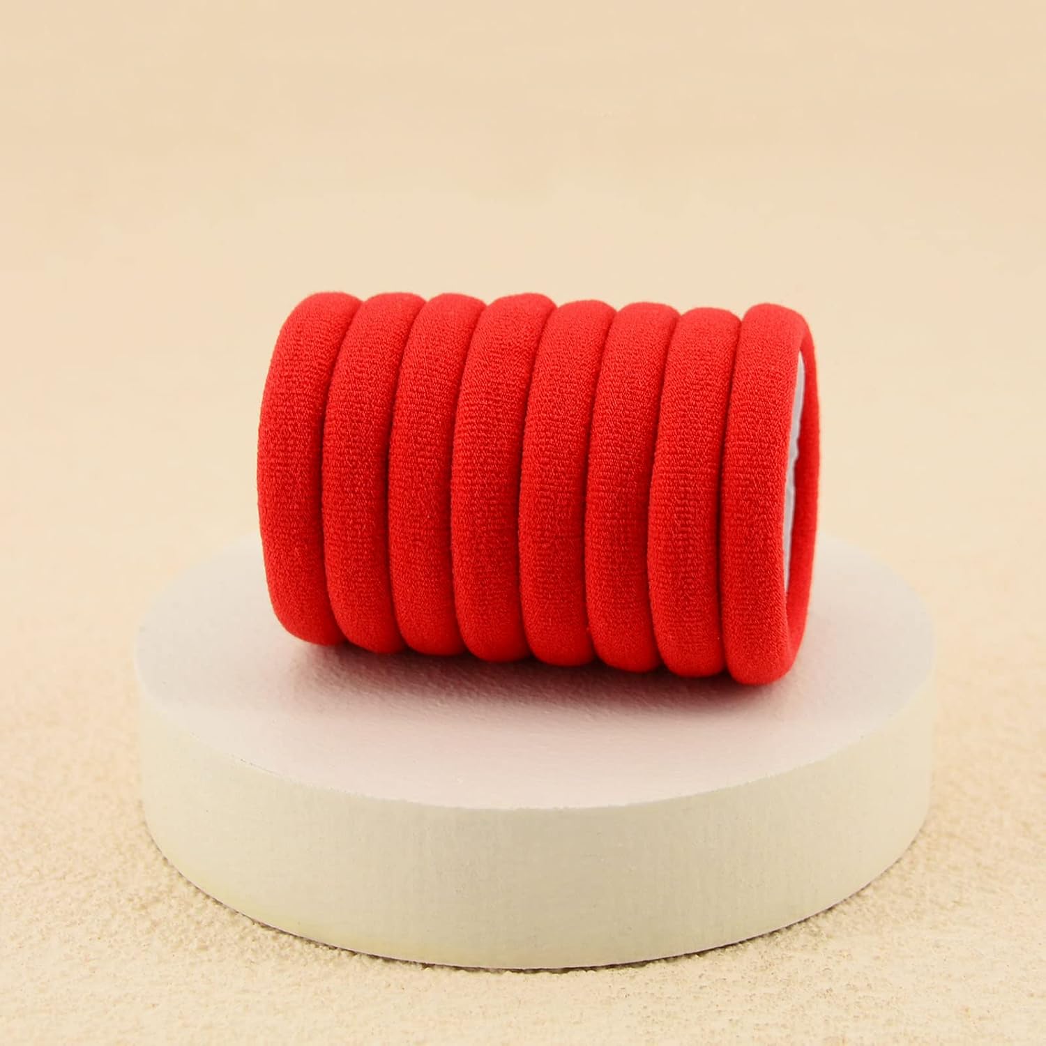 100 Pack Seamless Hair Ties for Women Girls Ponytail Holders for Thick Hair (Red)