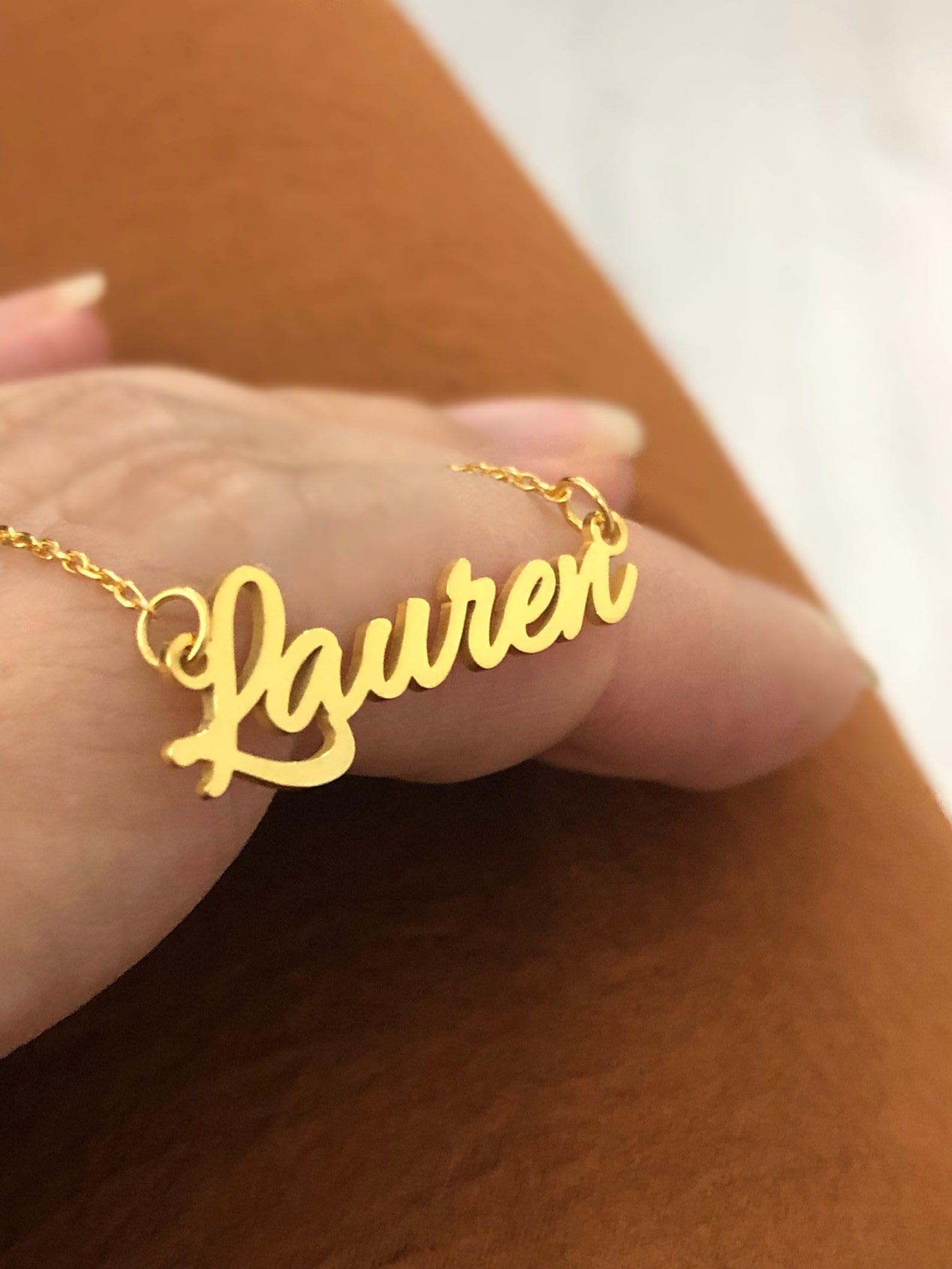 Argento sterling collana con nome rosa placcato oro gioiello Festa della Mamma