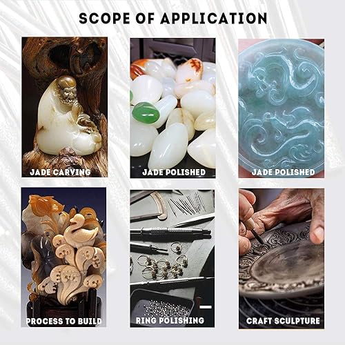 Miniatura 7 de Oudtinx Tm - 60 brocas de diamante para taladro de metal de piedras preciosas para Dremel Craftsman, herramienta rotativa de 18 pulgadas con punta