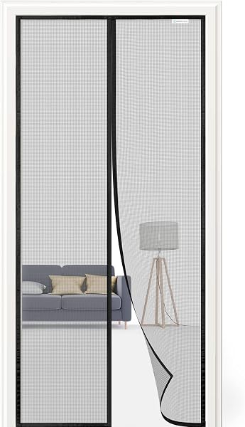 Zanzariera magnetica per porta, 80x230 cm, zanzariera per porta del balcone, non è necessario praticare fori, adatta per porte del balcone, delle finestre, delle terrazze, nero - 1