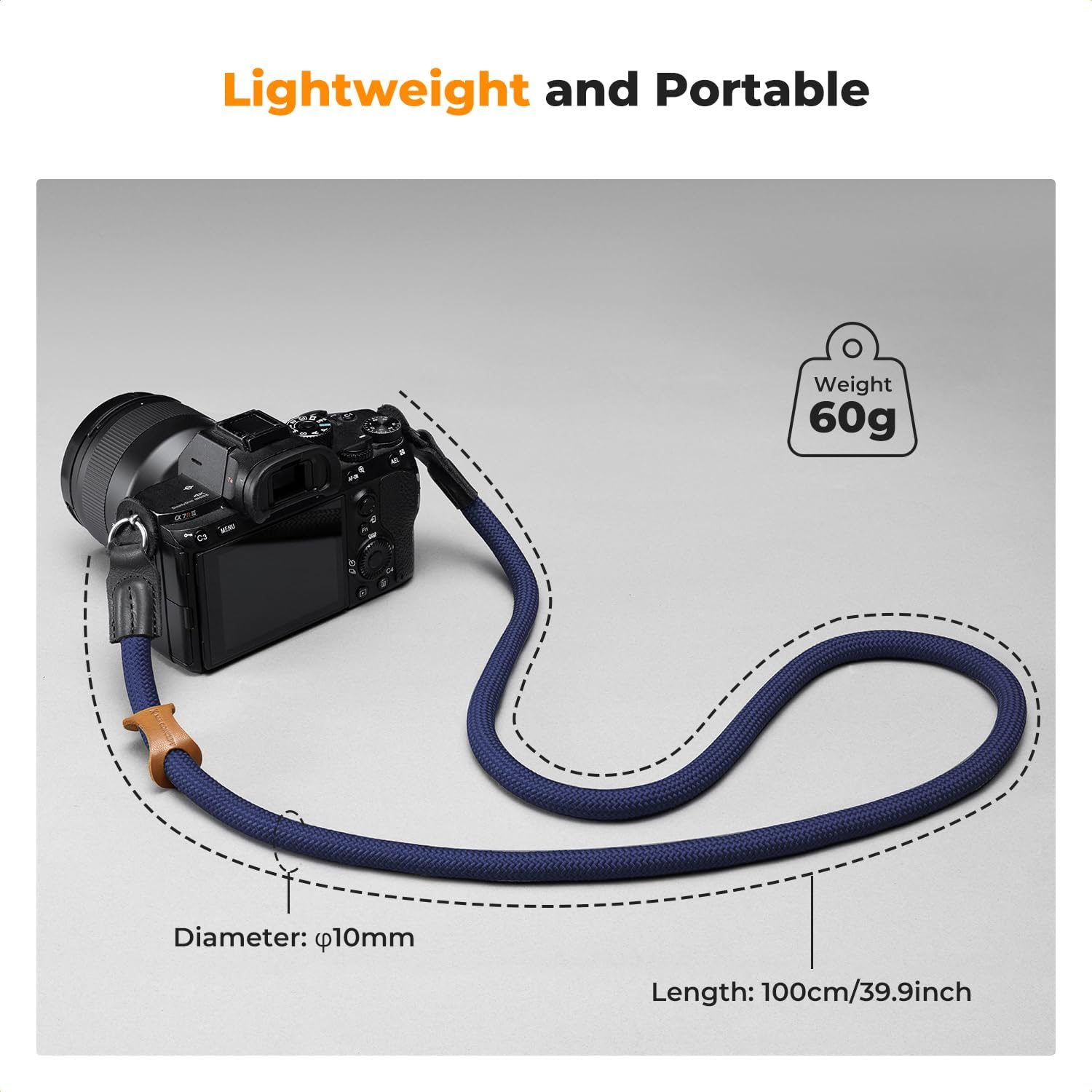 K&F CONCEPT Camera Neck Strap,100cm Nylon Rope Camera Shoulder Strap with O-ring for DSLR Camera - Image 4