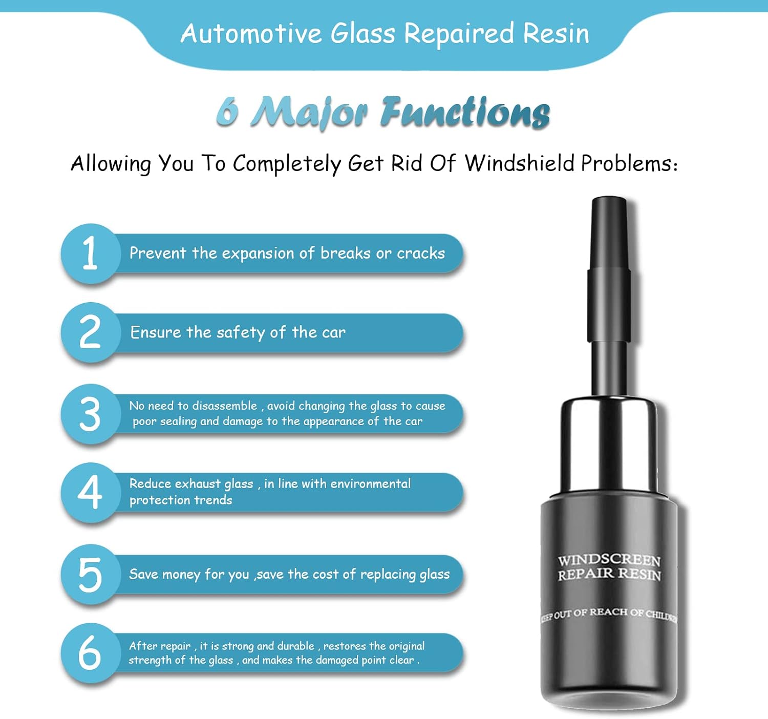 Glass Repair Kit Windshield,Windshield Repair Kit,Windshield Crack Repair Kit, Windscreen Chip Repair Kit,Glass Repair Fluid,Glass Scratch Repair Kit,Windshield Repair Resin,20-30min Easy to Use,2PCS