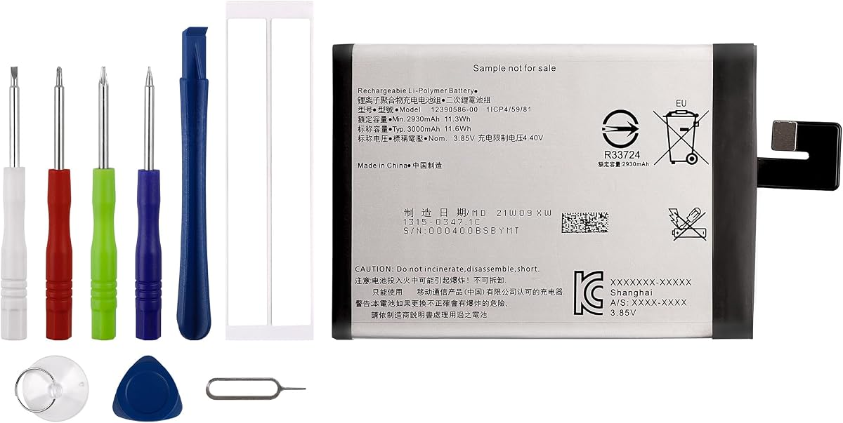 12390586-00 3000mAh Replacement Battery Compatible with Sony Xperia 10 Plus I3213 I4213 I4293 I3223 with Toolkit
