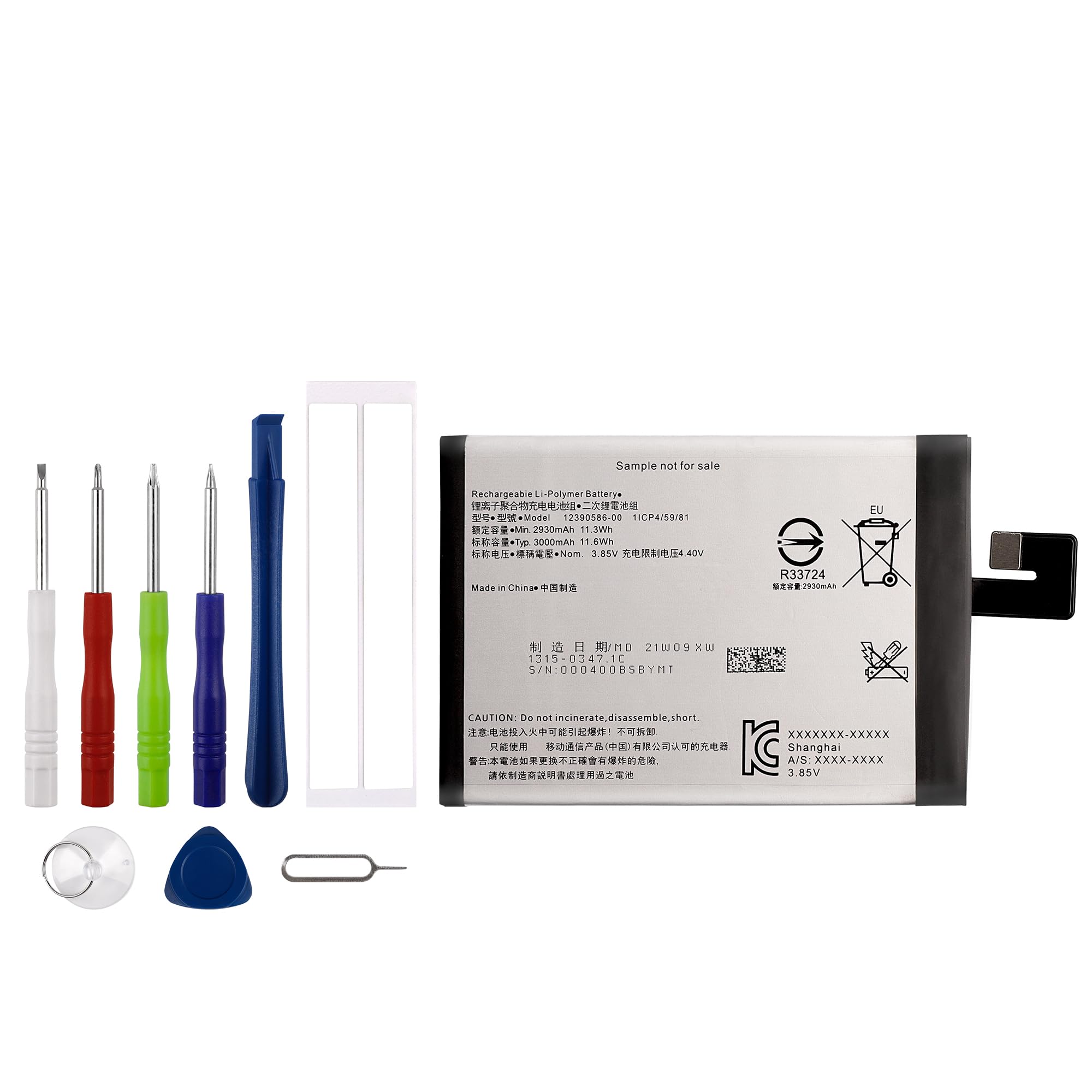 Vvsialeek 12390586-00 3000mAh Replacement Battery Compatible with Sony Xperia 10 Plus I3213 I4213 I4293 I3223 with Toolkit