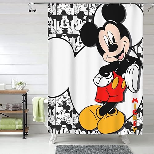 Miniatura 1 de Kayleigh Cortina de ducha de dibujos animados, bonita cortina de ducha de animales, decoración del hogar, tela de poliéster impermeable con 12