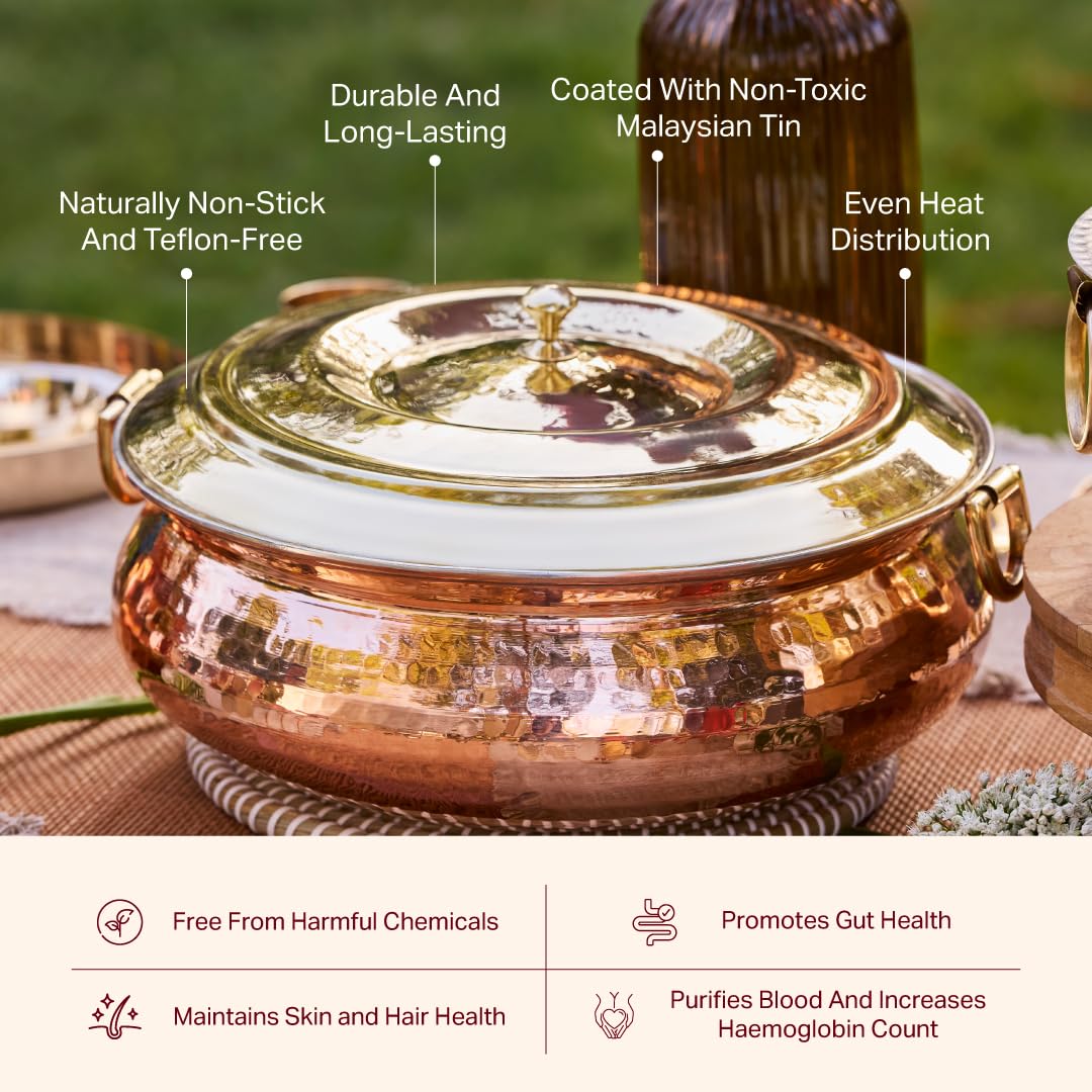 P-TAL Pure Copper Lagaan - 4.2 Qt Braiser -2 P-TAL Pure Copper Lagaan - 4.2 Qt Braiser -2