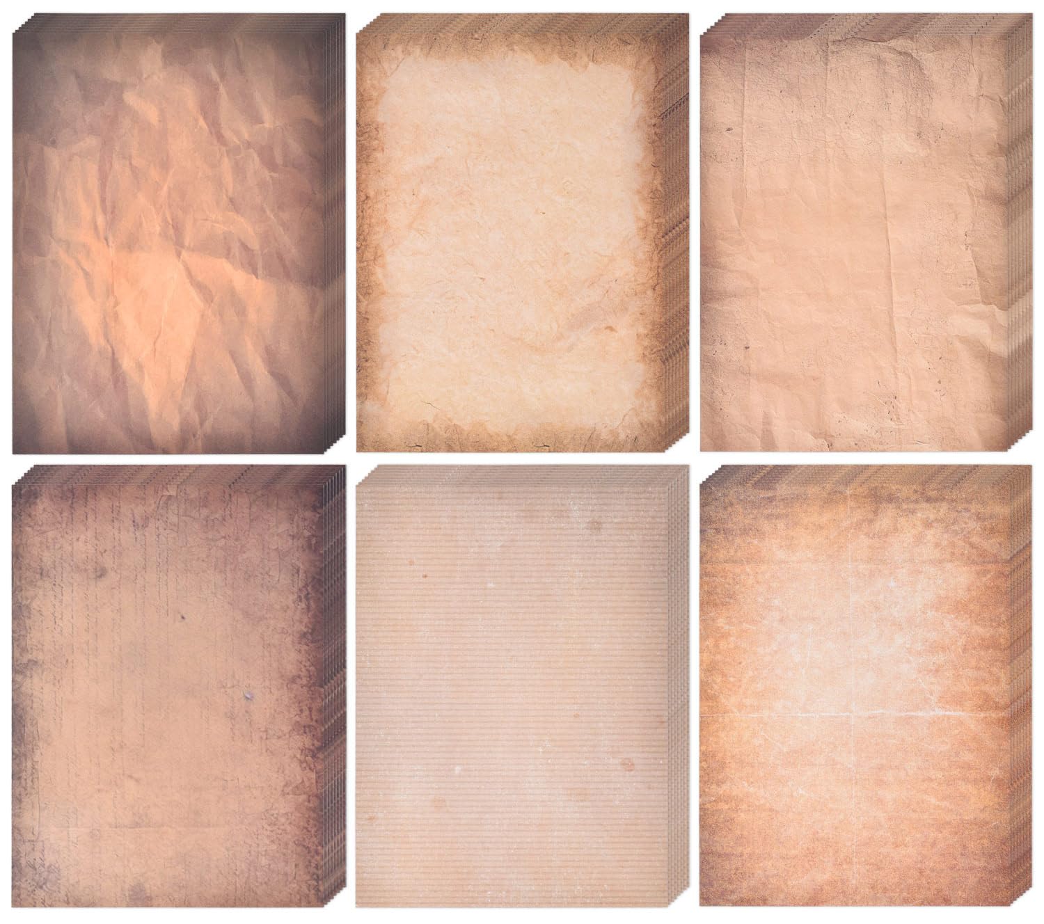 48 Sheets Antique Paper - Classic Aged Vintage Paper - Old Looking Writing Letter Scrapbook Paper,Decorative Printer Paper for Invitation Art Craft Certificate A4