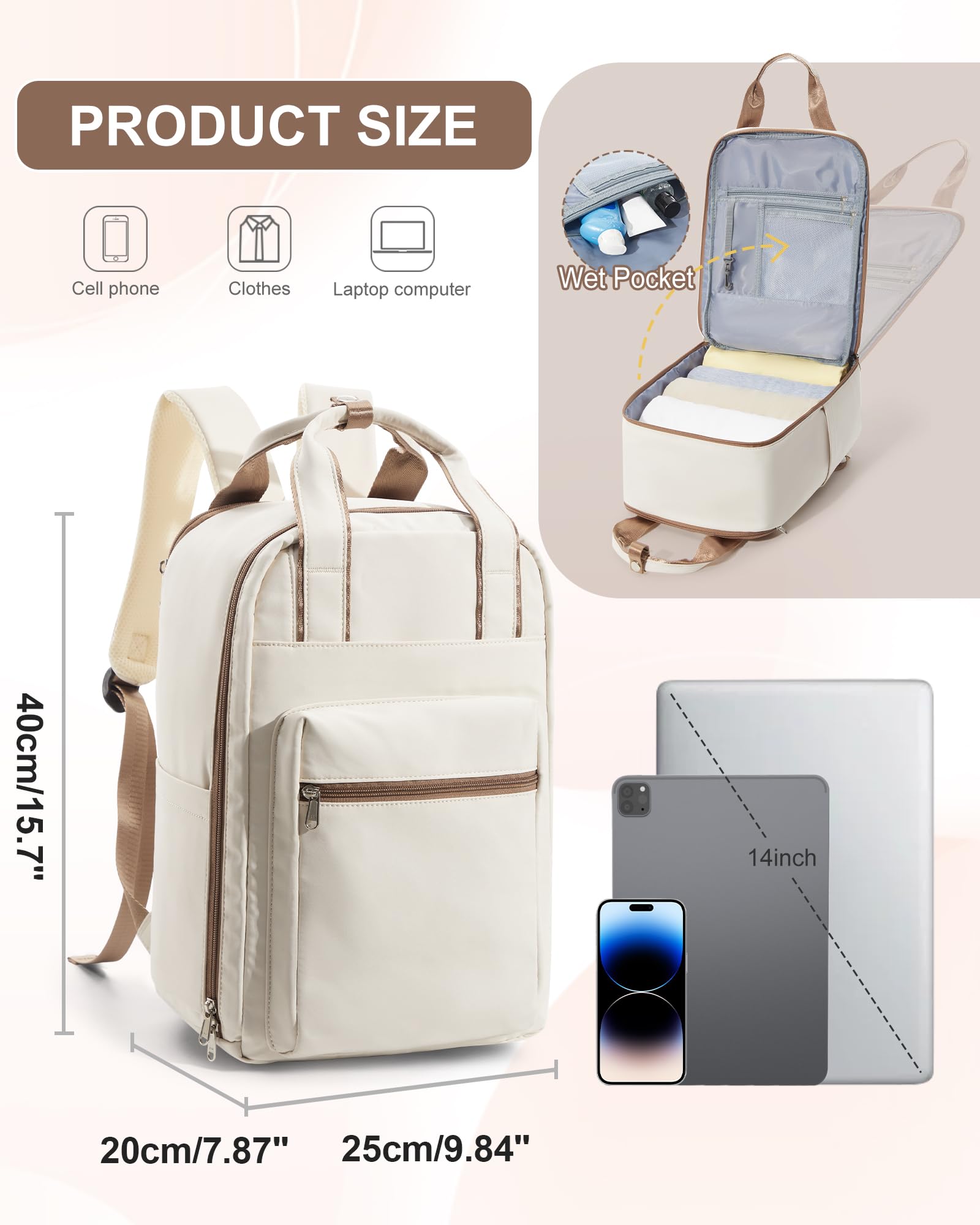 SZLX Zaino Ryanair 40x30x20 Sottovuoto con Pompa Zaino Ryanair 40x20x25 Donna Zaino da Viaggio Wizzair Bagaglio a Mano Uomo per Laptop da 14 Pollici Borse da Cabina 45x36x20 Easyjet con Porta Scarpe