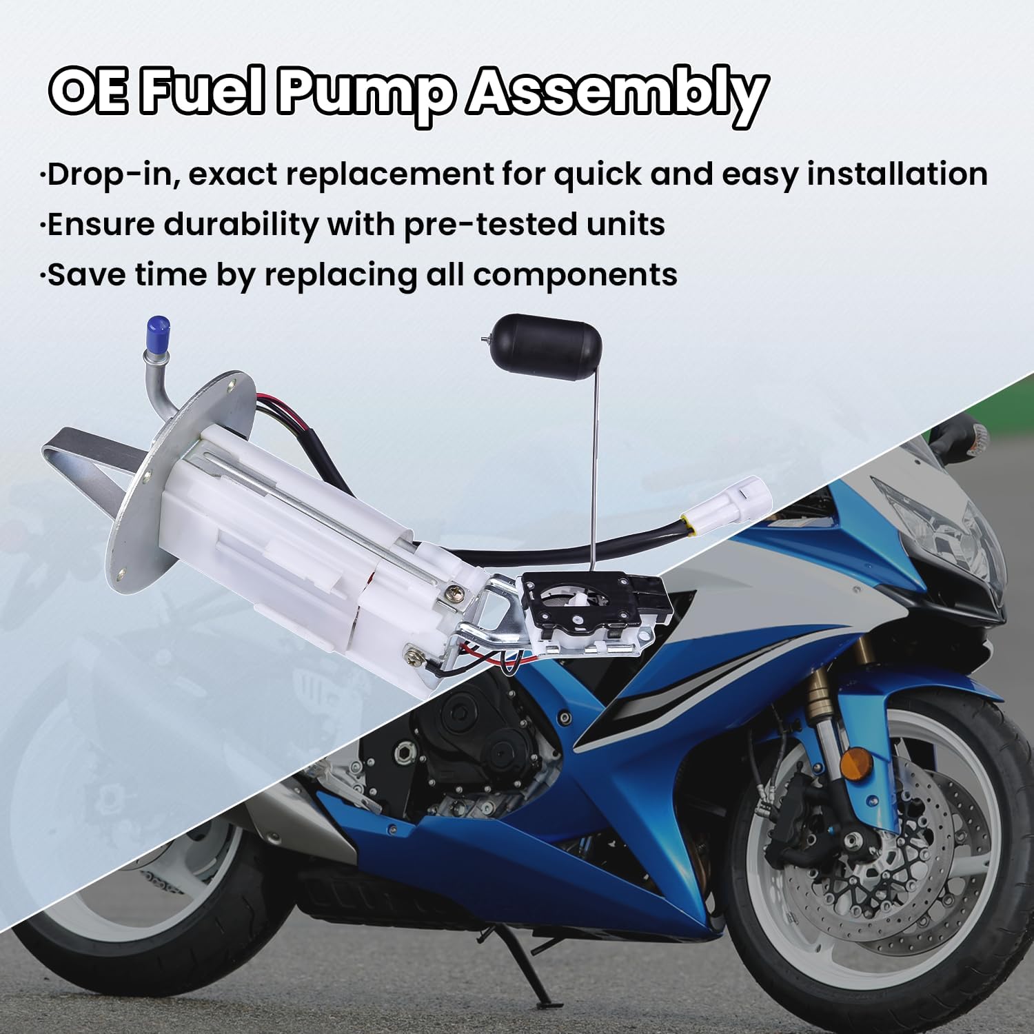 15100-14J01 Fuel Pump Module Assembly Compatible with Suzuki GSX-R600 GSX-R750 2011-2023, Replace# 1510014J01, 15100-14J00, 1510014J00