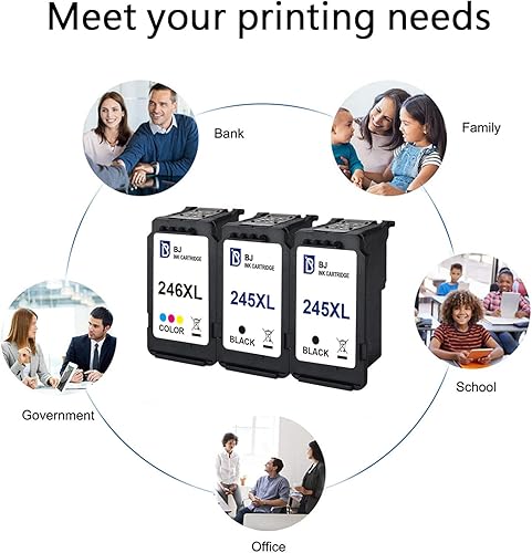 Miniatura 4 de BJ Cartucho de tinta de repuesto para Canon PG-245XL CL-246XL Cartucho de tinta compatible con impresora PIXMA MG2520 MG2522 MG2920 MG2922 MG2924