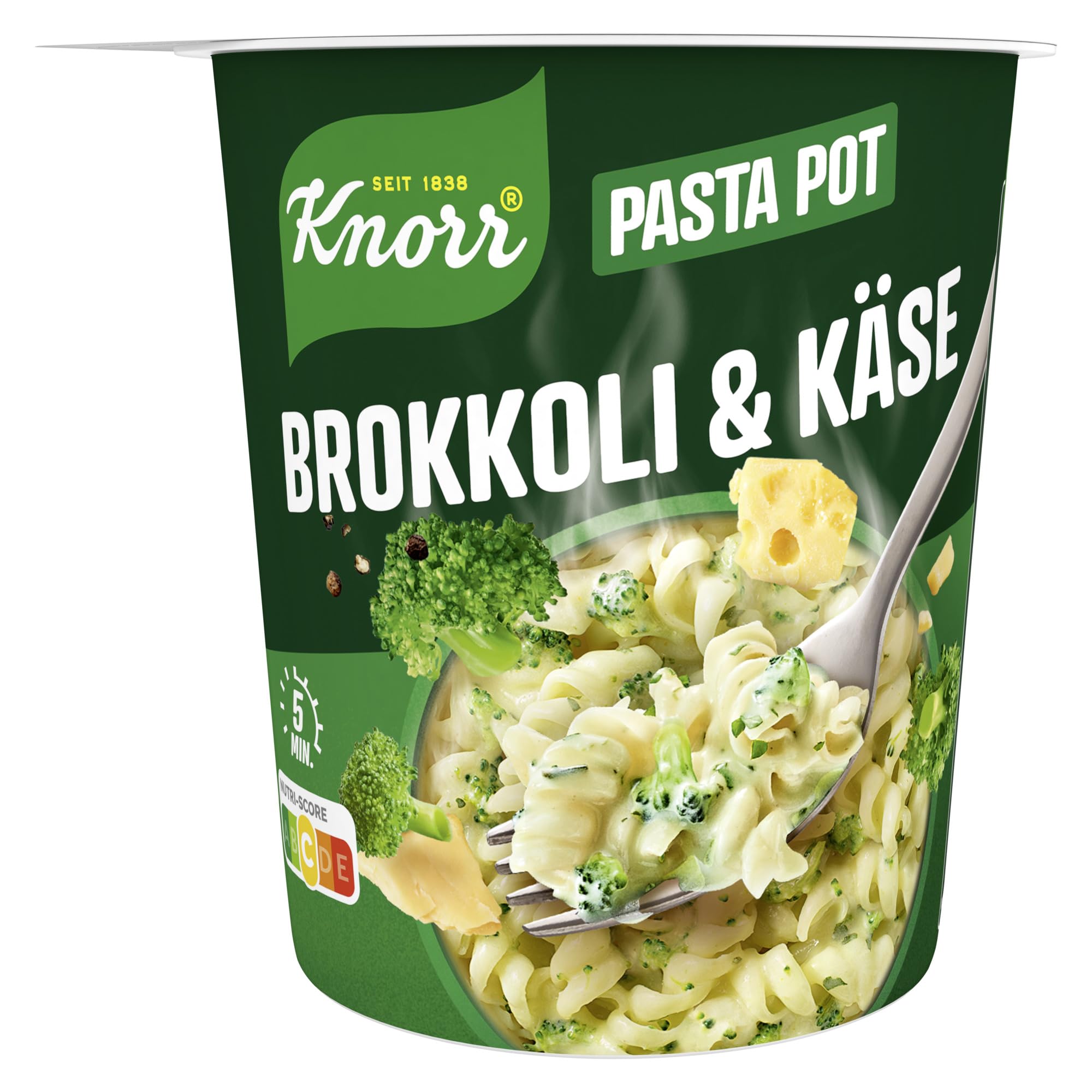 Knorr Pasta Snack Pot Brokkoli & Käse leckere Instant Nudeln fertig in nur 5 Minuten 8x 62 g