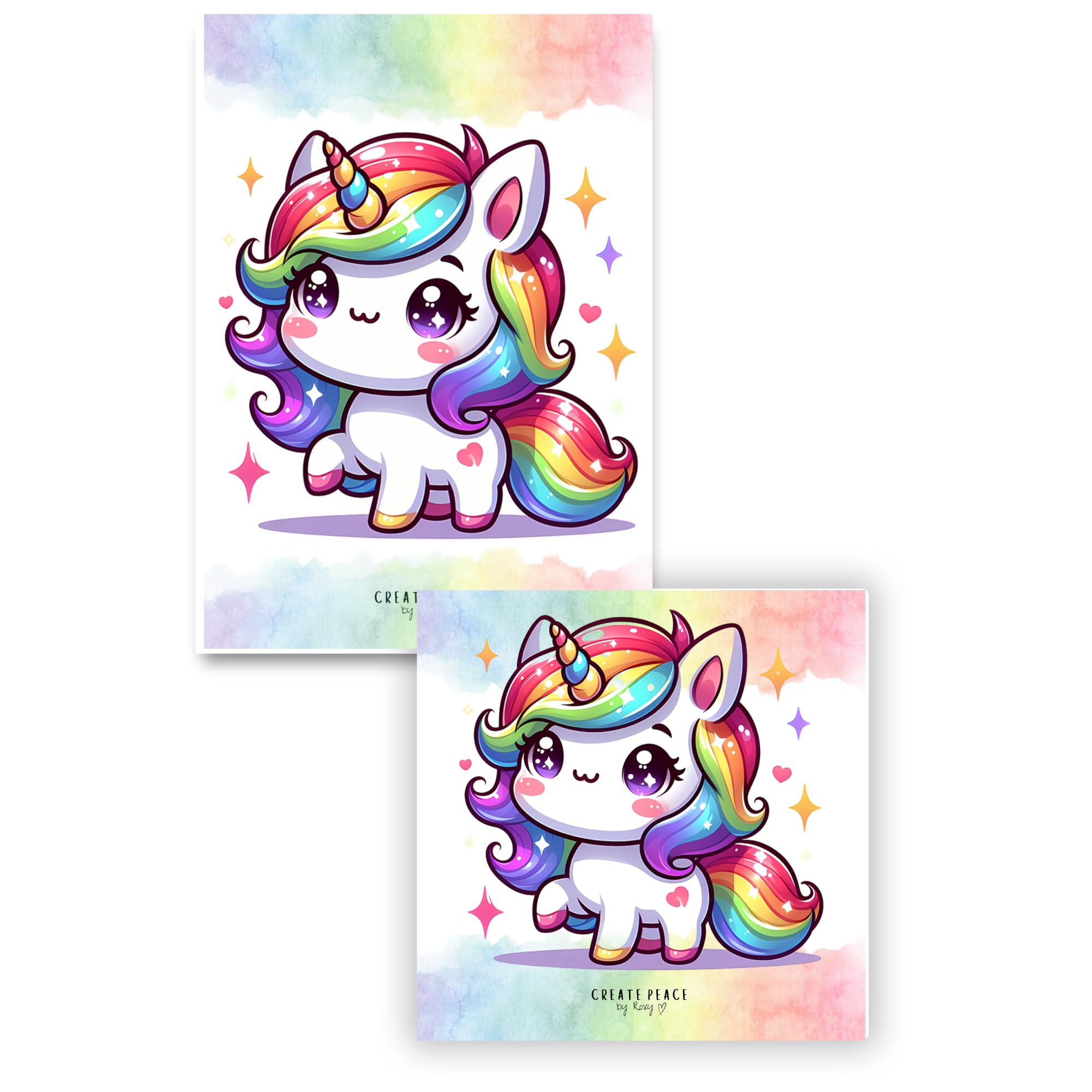 Set of 2 Laminated Colouring Book Page Protectors. Stops Bleed Through. Free Alcohol Cleaning Wipes Included! (Unicorn 1) — image 1