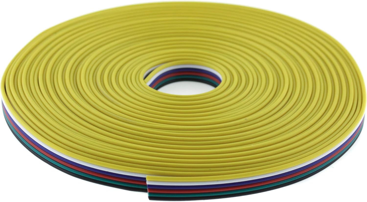 Ribbon Cable 6-Pin for RGBW + CCT LED Strip/Strip Extension LED RGBW CCT Strip, 10 Metres, Silver
