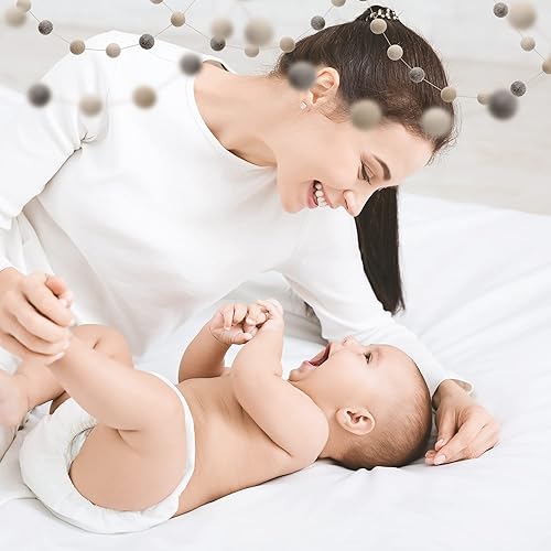 Miniatura 4 de GLACIART ONE Móvil de ovejas para cuna y guirnalda de fieltro  Móvil neutro de género para decoración de guardería  Fieltro colgante de ovejas y