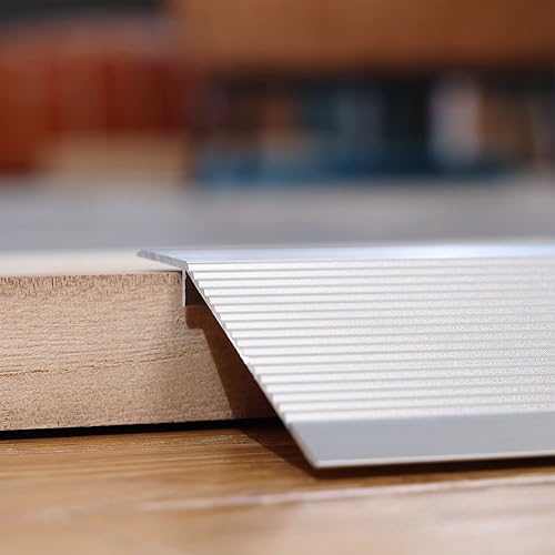Miniatura 5 de Reductor de suelo de aluminio con tira de transición para pisos, adecuado para puertas de umbral de rampa laminada, puente de altura entre 0.3 y 1.6