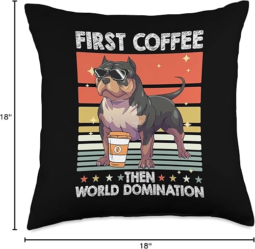 Miniatura 6 de American Bully Gifts  Accessories Bulldog Coffee Breed Dog-Pet American Bully - Almohada de 16 x 16 pulgadas multicolor