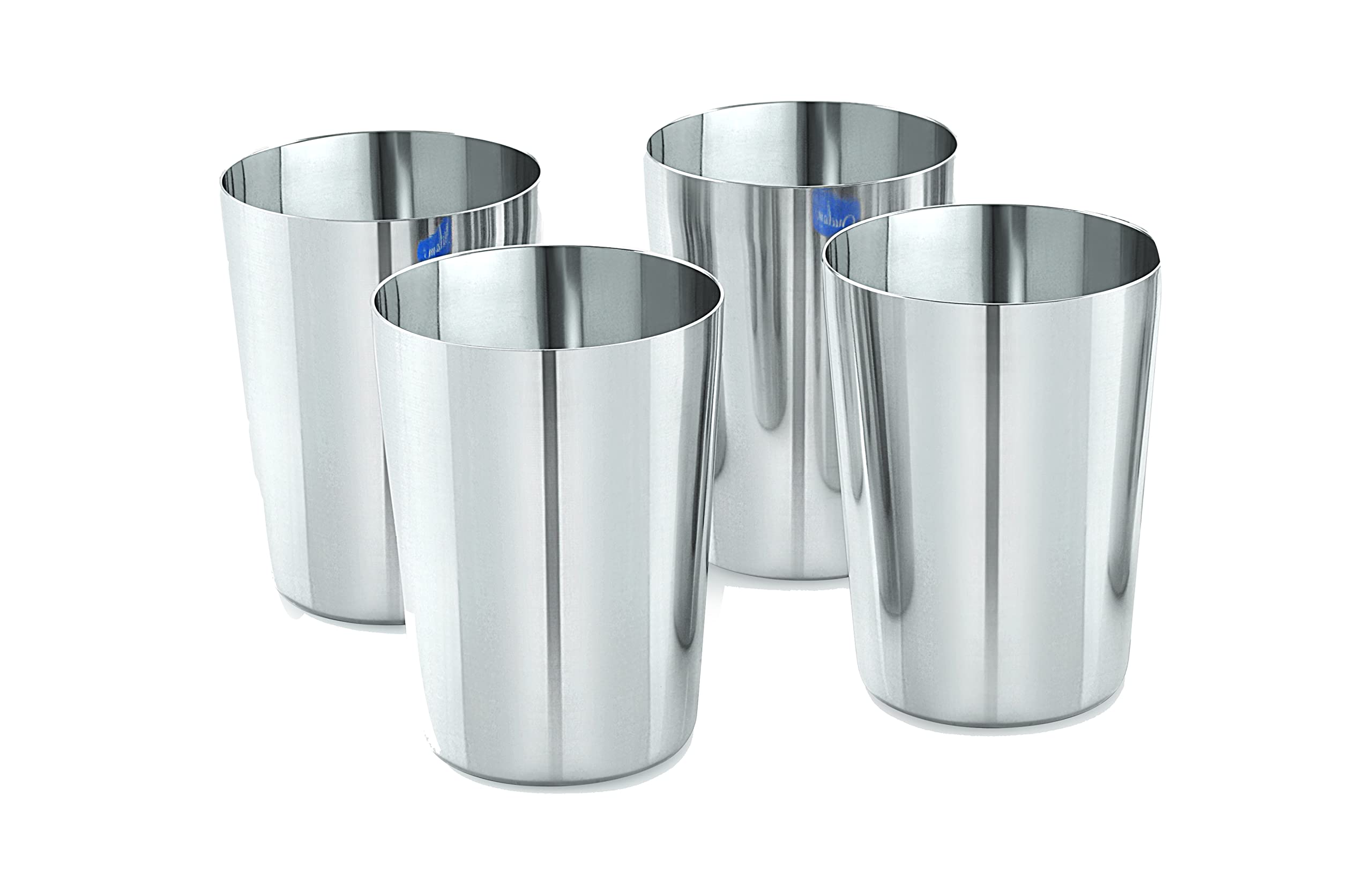 neelam Juego de vasos de acero inoxidable, 4 piezas, plata, 300 ml