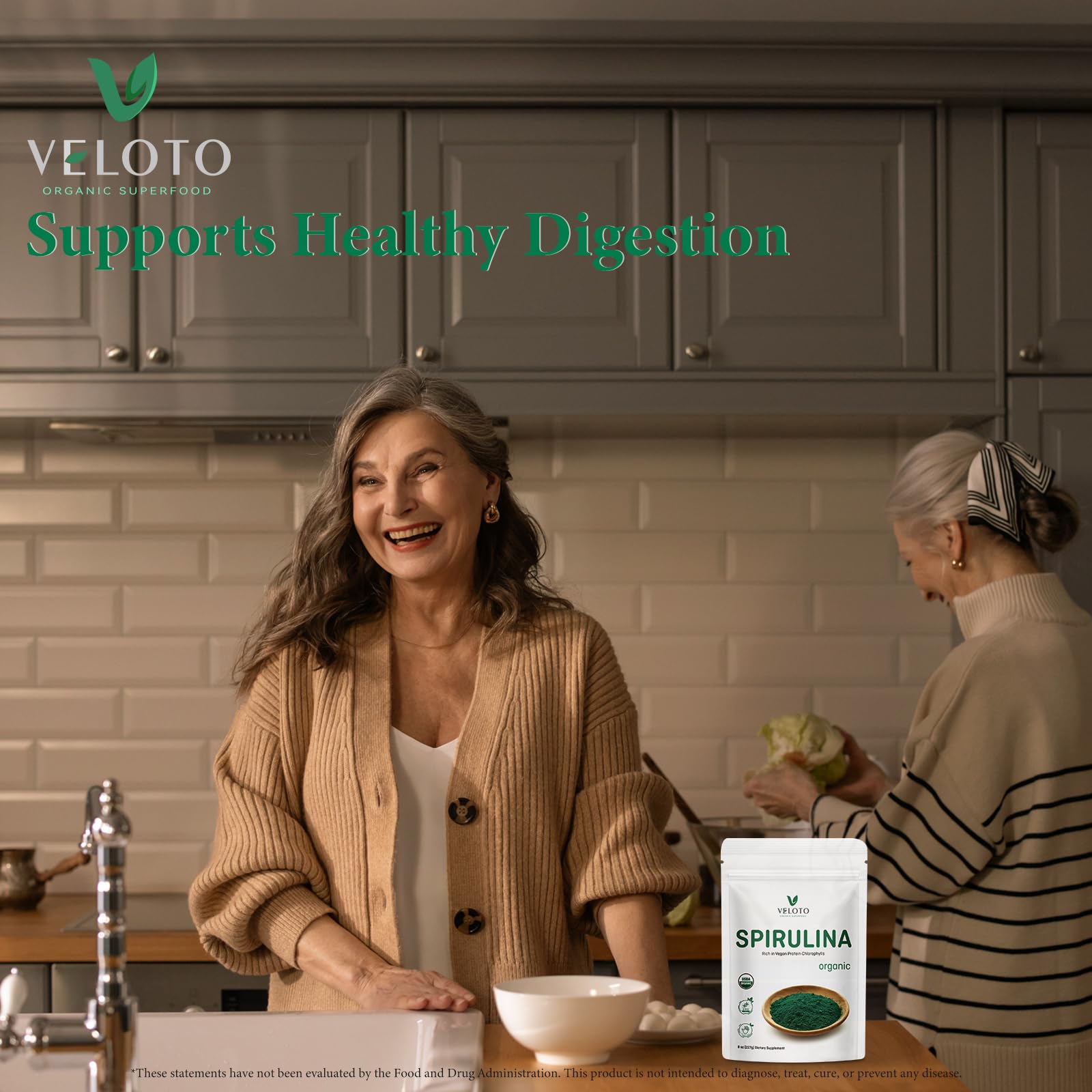 VELOTO Organic Spirulina Powder, Natural Green Superfood(8 oz) — Amazon image 8