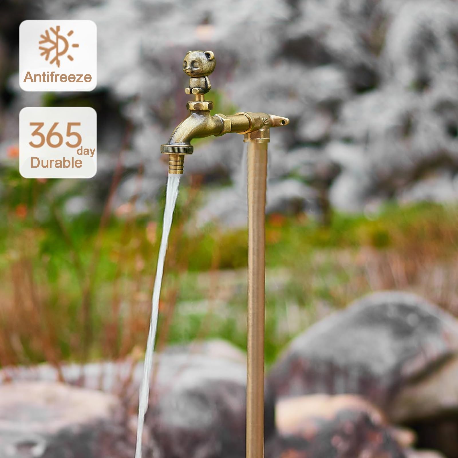 Colonna d'acqua da giardino in rame, autoportante, antigelo, per irrigazione e irrigazione, design durevole per uso esterno