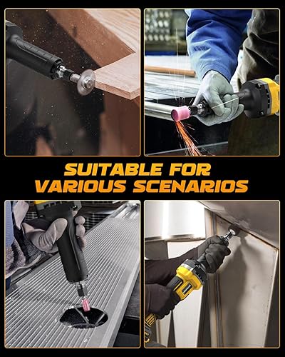 Miniatura 6 de Amoladora de troquel inalámbrica compatible con batería Dewalt 20V Max, mandril de 14", motor sin escobillas de 25000 RPM para eliminación de óxido,