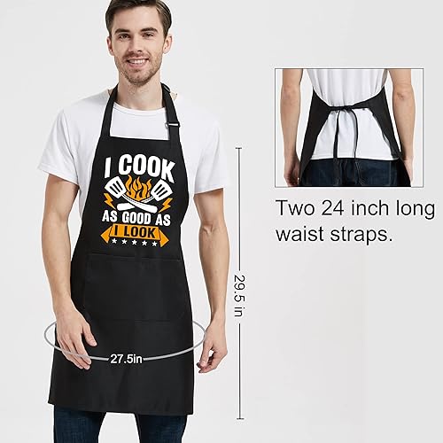 Miniatura 6 de Regalos de cocina para hombres, delantales divertidos para mujeres con bolsillos para cocina, parrilla, barbacoa, regalos para hombres, chef, papá,