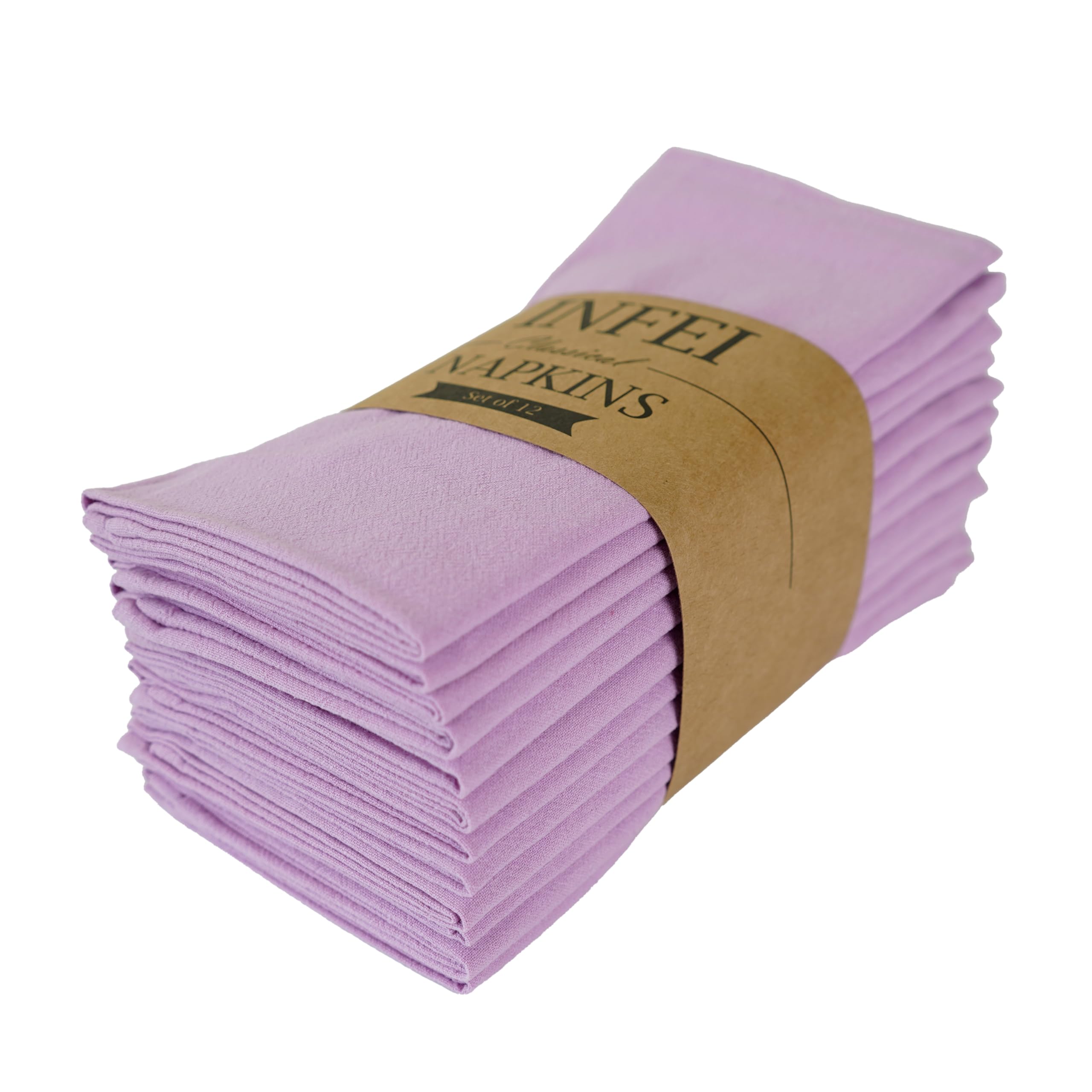 Servilletas para bodas y banquetes de color lila, juego de 12 textiles de cena