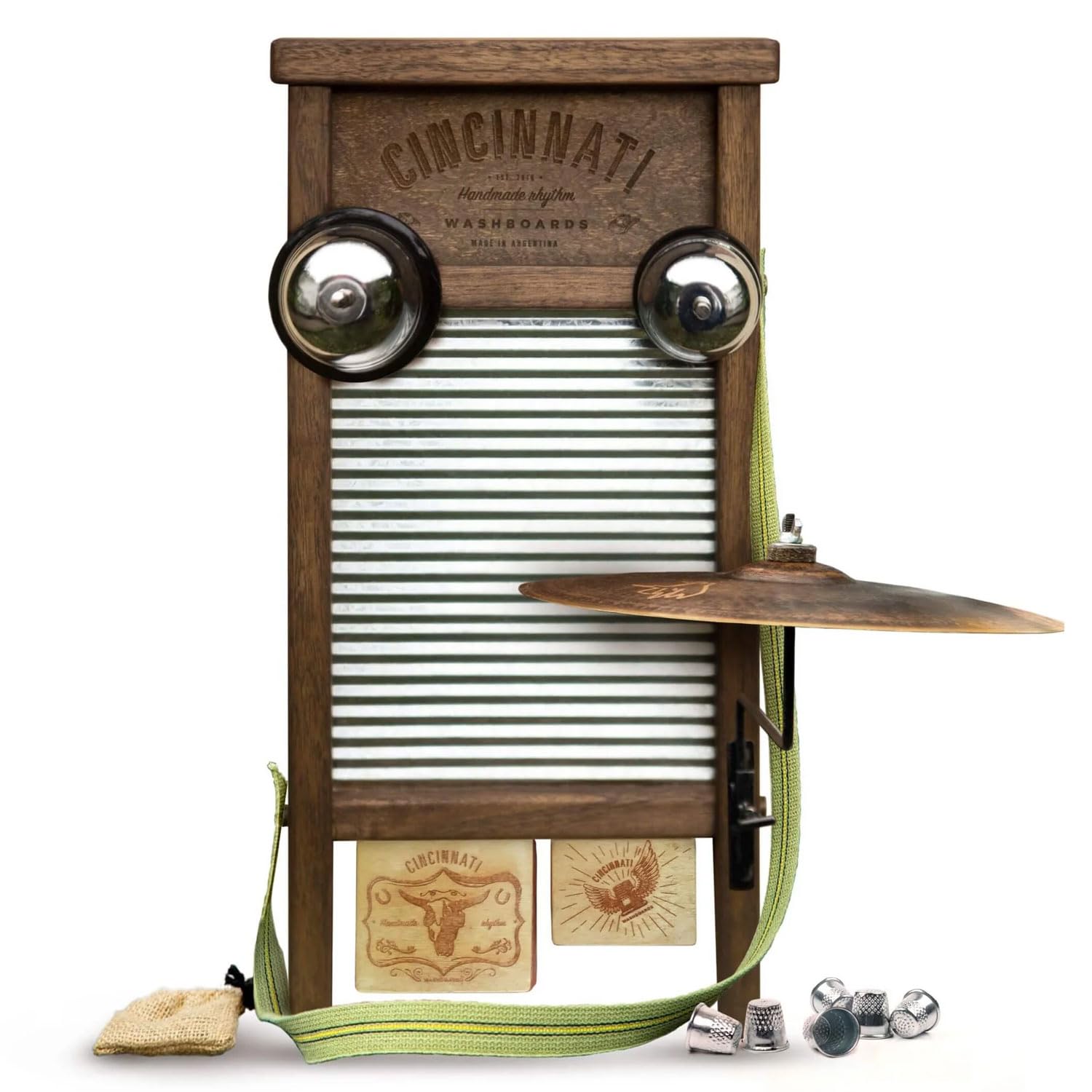 Cincinnati Washboards CW-3 Percussion Waschbrett Pro mit keepdrum Mikrofasertuch