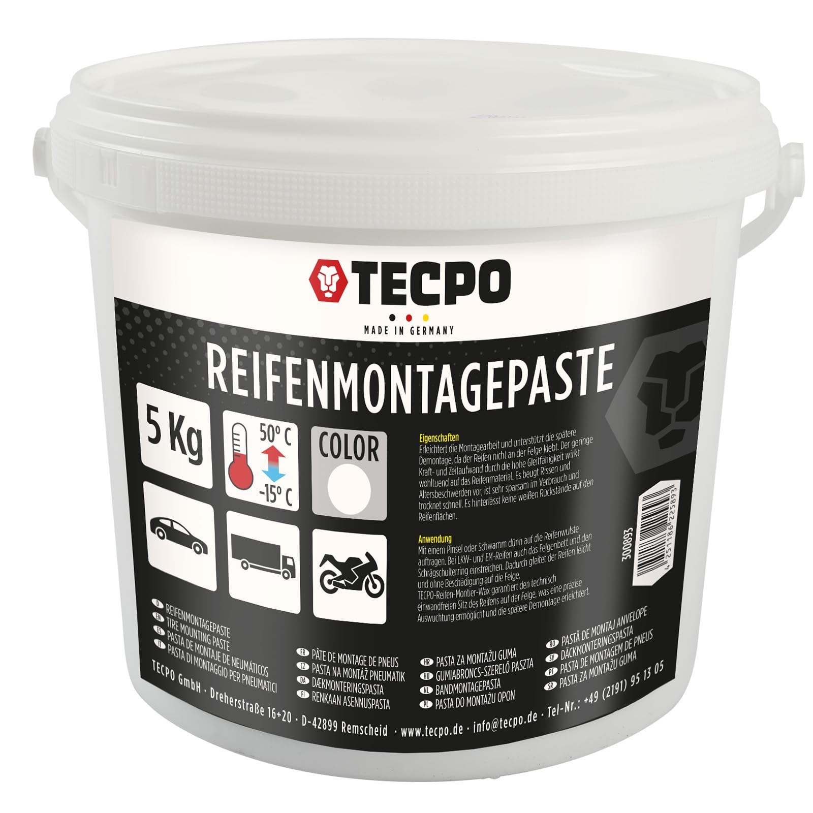 gleitmittel reifenmontage fahrrad TECPO Reifenmontagepaste 5 kg weiß, Reifenmontierpaste Montagepaste Reifen,  Reifenpaste, Reifenmontage Reifen Schmier- und Gleitmittel : Amazon.de:  Auto & Motorrad