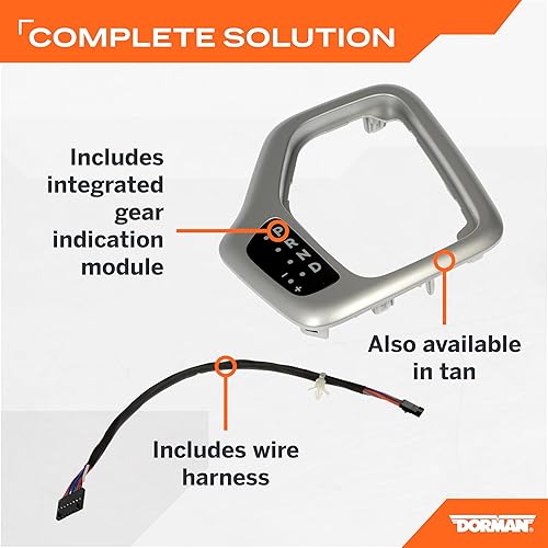 Miniatura 2 de Dorman 601-402 Bisel de palanca de cambios con kit de arnés compatible con modelos seleccionados de Jeep, color plateado