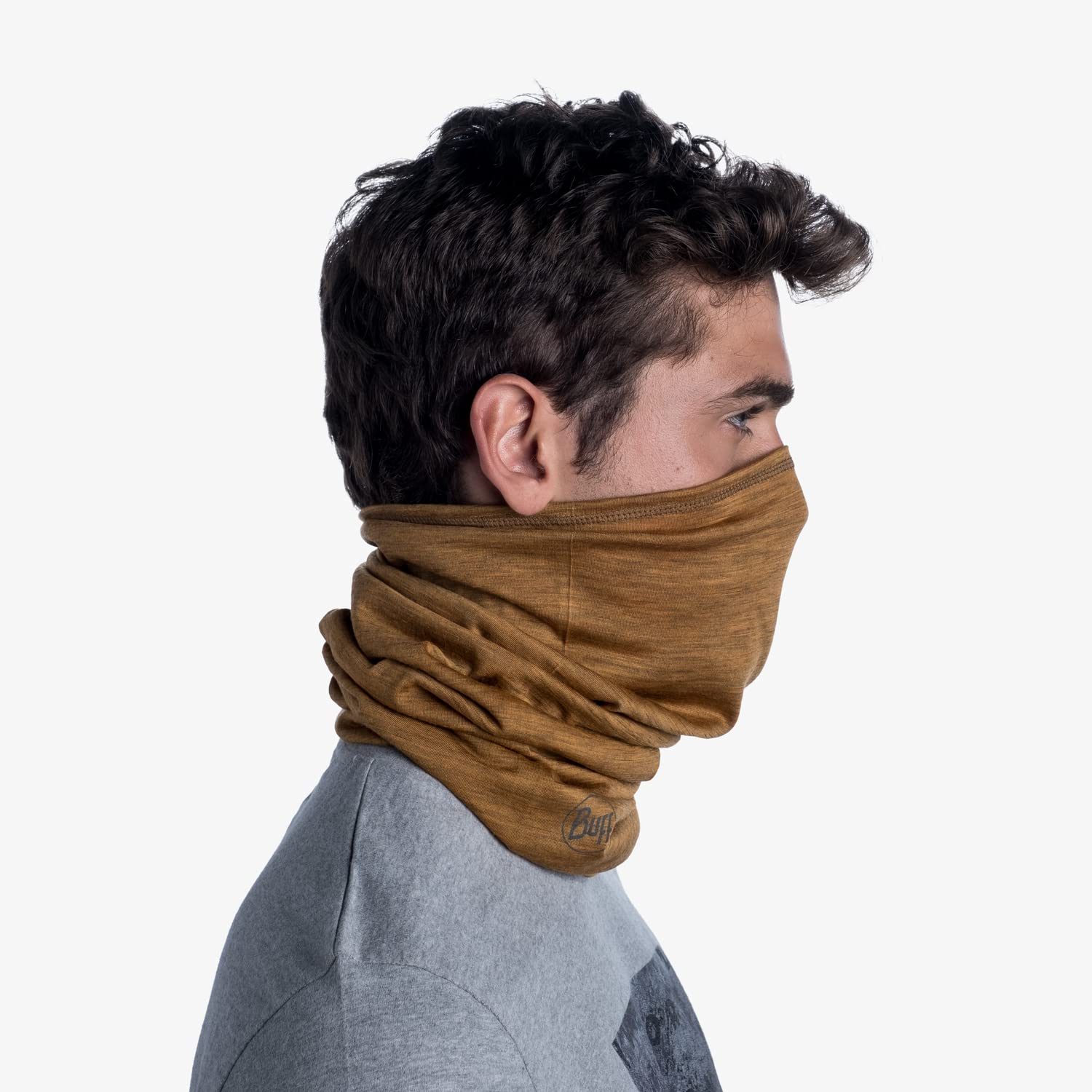BUFF®| Merino Lightweight Multifunktionstuch Tour de cou Homme Femme Adulte, Echarpe multifonctionnelle, 100% Laine mérinos, Randonnée, Outdoor, Durable, Légère, Fine, Taille unique, Bleu noche
