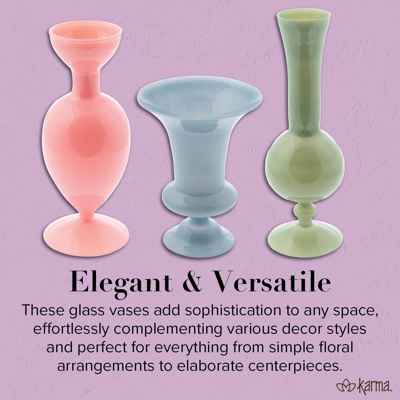 Karma, French Retro Glass Vase, Tabletop Flower Vase Centerpiece, Desktop Pot for Flowers, Blue - Image 4