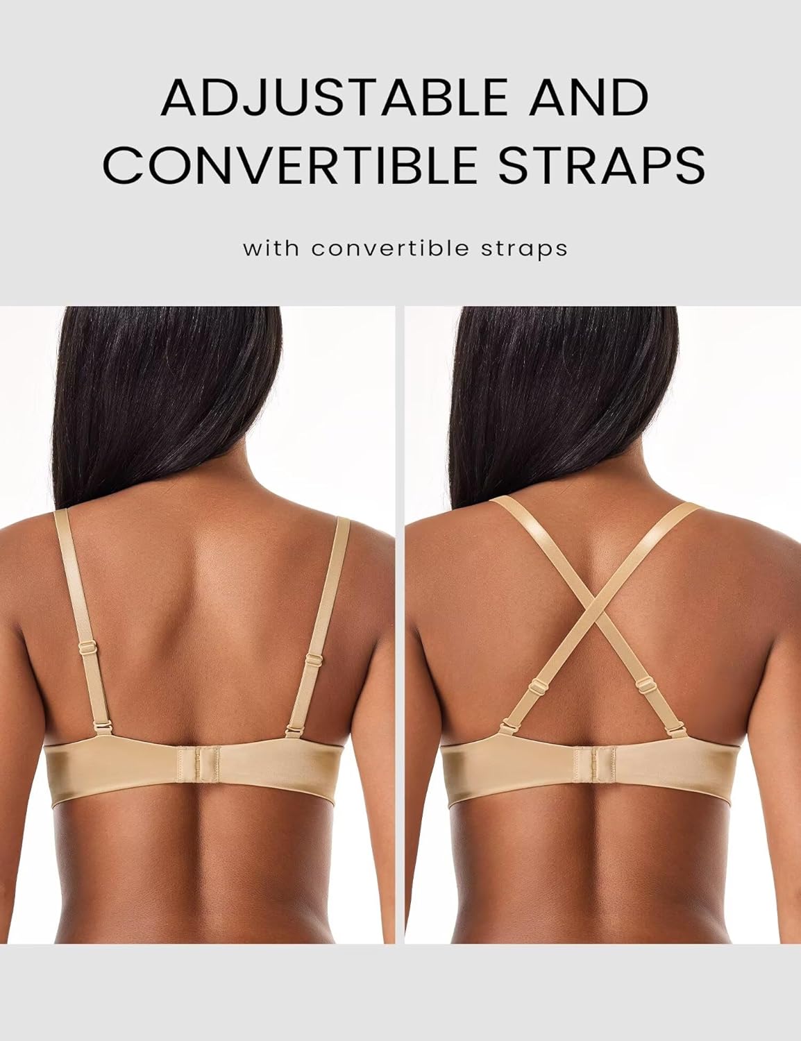 Deyllo Women's Push Up Bra Deep V Underwire Bra Full Coverage Lightly Padded Bras - Image 5