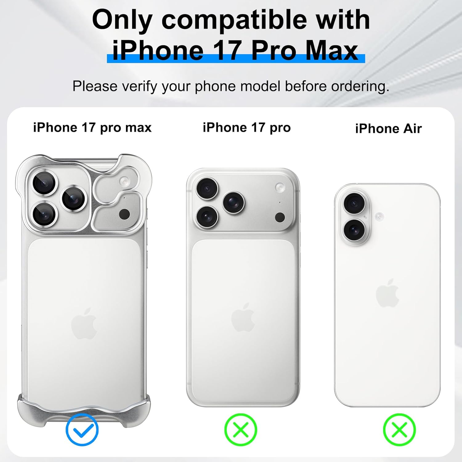 Phone Case Compatible with iPhone 17 Pro Max Compatible with Lens Camera Protection, Frameless Minimalist Design, Extremely Highlighting Personality. - Image 2