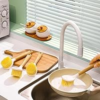 Vista 3 de Pot Cleaning Brush, Scrub Brush for Dishes, Sink Cleaning Scrubber with Handle, Dishwashing and Cleaning Scrubber, Household Multifunctional