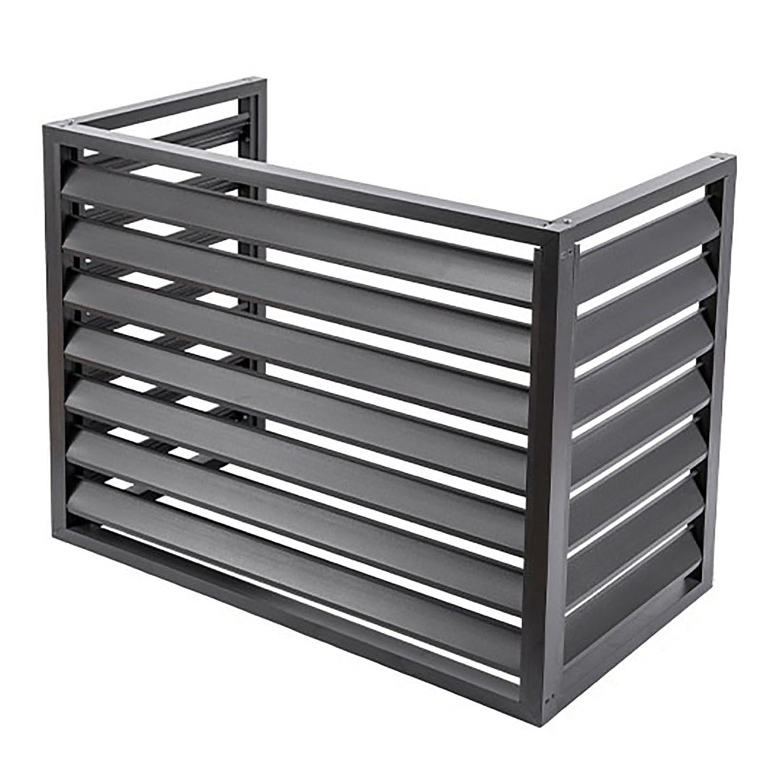 Aluminum Mini-Split Condenser Cover, Outdoor Condenser Protective Cover, Fencing to Hide Air Conditioner,Ideal for Plant Stand and Concealing Ac Unit (3sides-Grey,110x60x80cm)