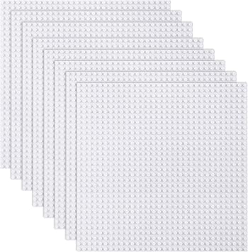 LVHERO Classic Baseplates Building Plates for Building Bricks 100% Compatible with All Major Brands-Baseplate, 10" x 10", Pack of 16 White