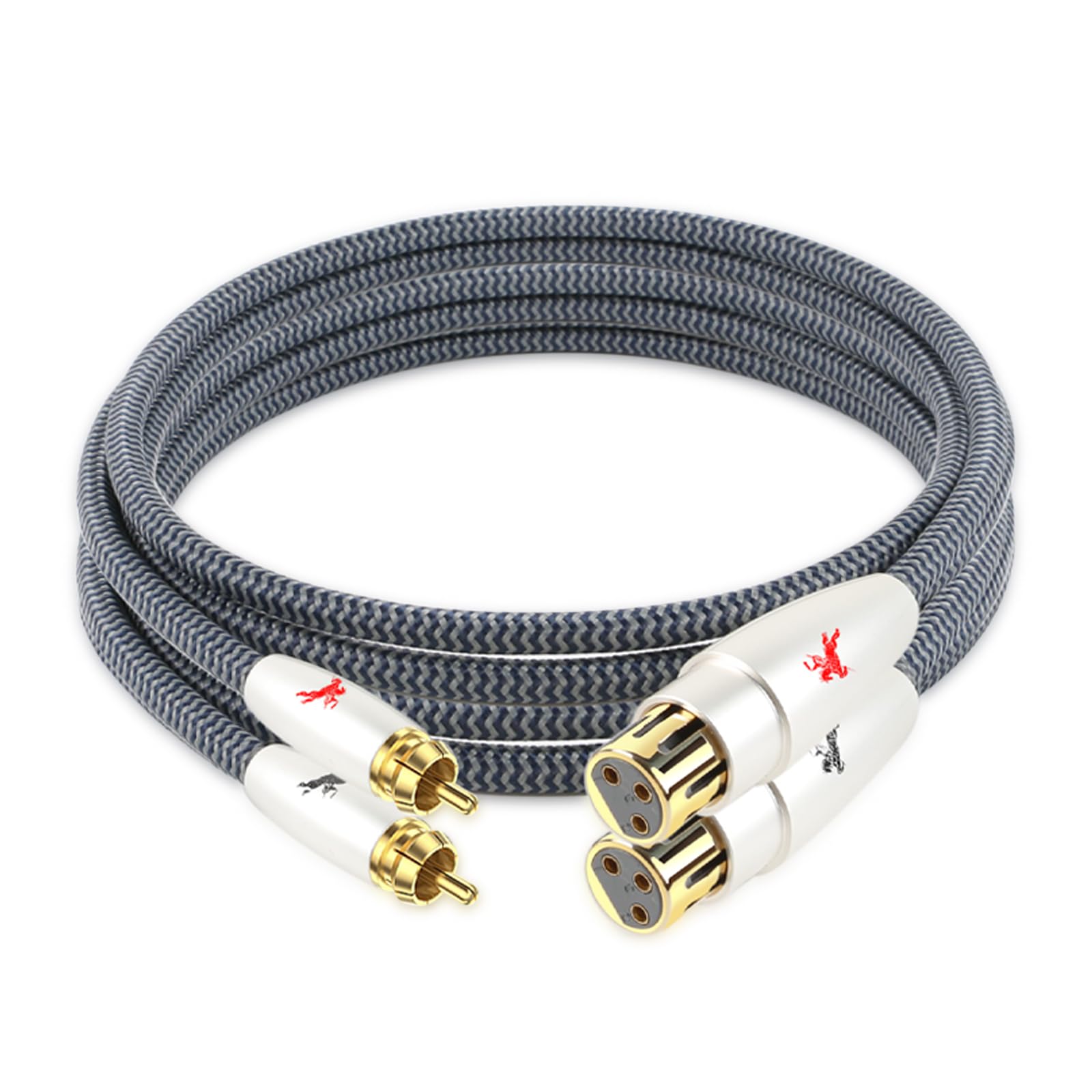 Impeto audiophile XLR na cinch kabel 1 m, PREMIUM 2 gniazdo XLR do 2 wtyczek RCA, kabel połączeniowy audio 1,5 m