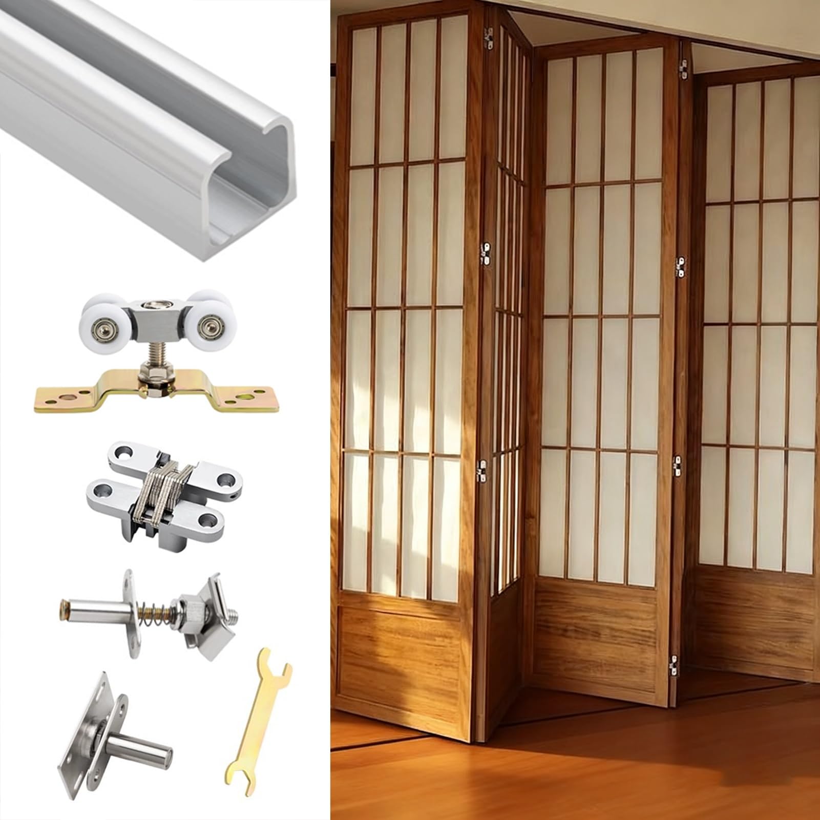 Rail porte coulissante silencieuse kit de quincaillerie fluide 100cm