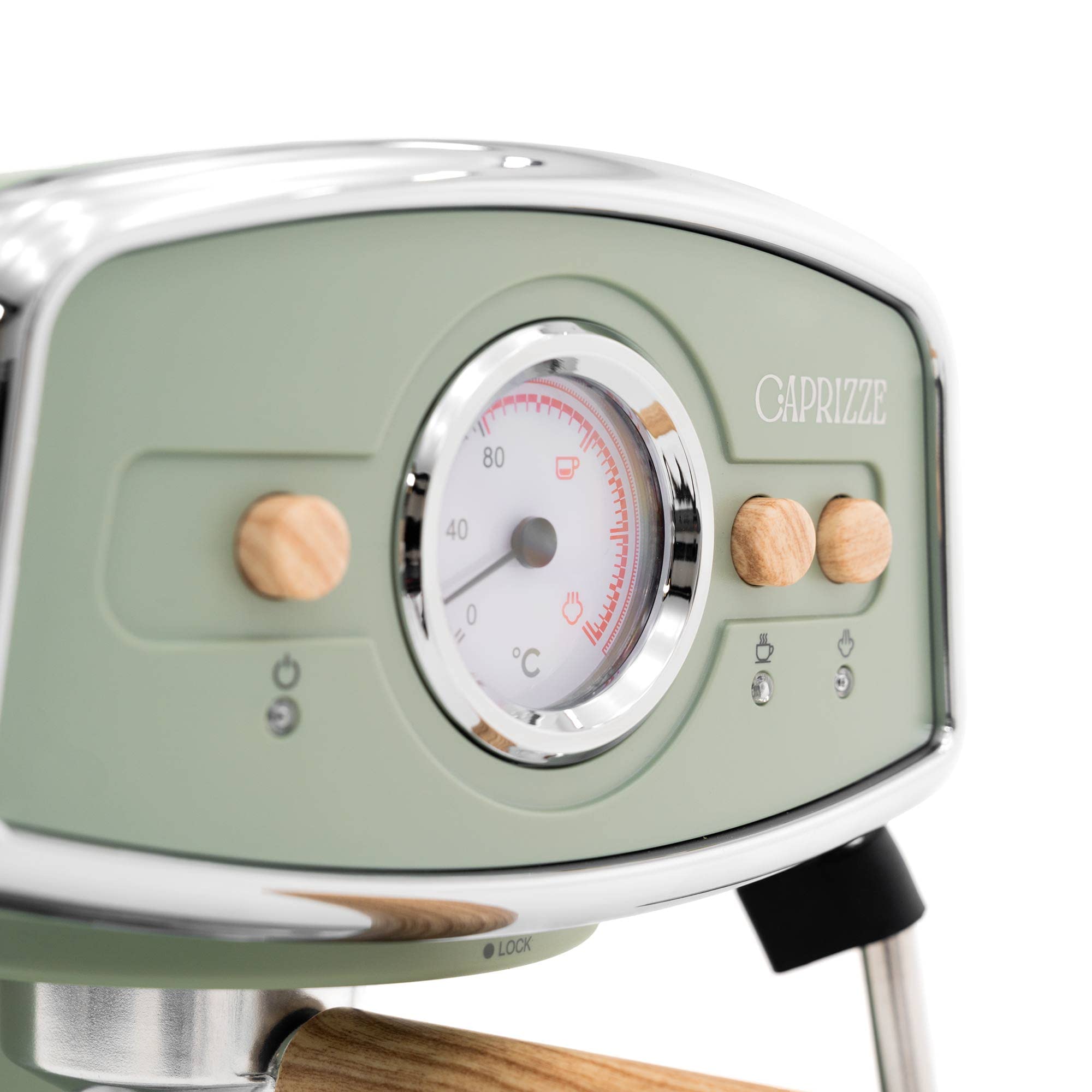 Cafetera Express Semiautomática Caprizze Kai 1050 W 15 Bares Capacidad para 5 Tazas de Café con Vaporizador Color Verde Mate