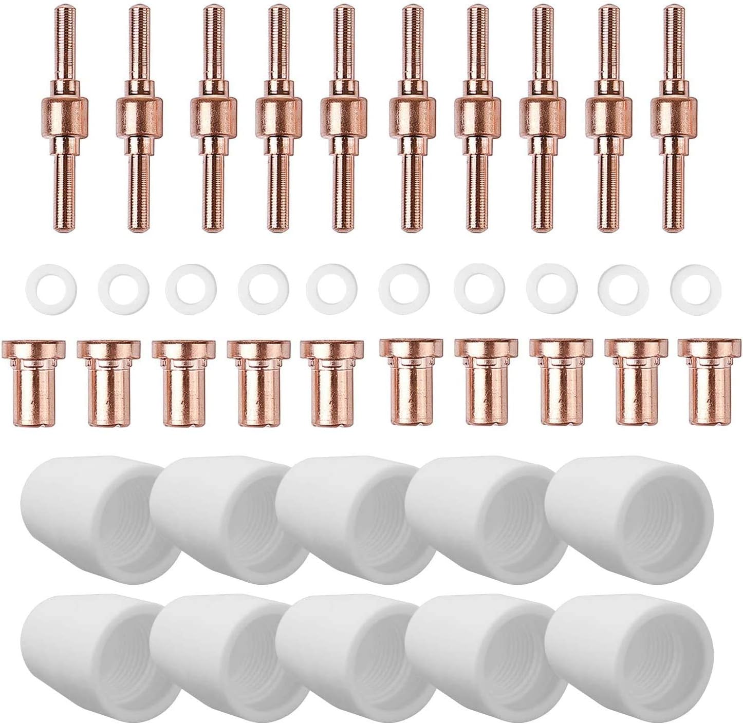 FLARING Plasma Cutting Consumable 40pcs PT31 LG40 Tip Nozzle Electrode Extended Shroud Shield Cup Kit CUT-50 CUT-40 : Tools & Home Improvement